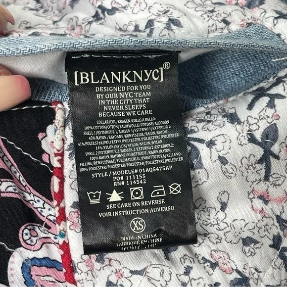 BLANK NYC Anthropologie Reversible Patchwork Denim cotton Jean Jacket XS fits M - Picture 14 of 16